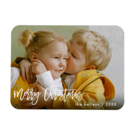 Helgdag god jul White Push Script Photo Magnet