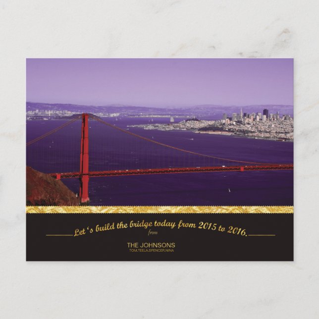 Helgdag Golden Grind Bridge & San Francisco skylin Helg Vykort (Framsida)