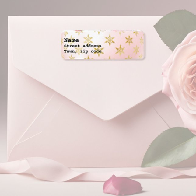 Helgdag Golden Stars-etikett Returadress Etikett (Skapare uppladdad)