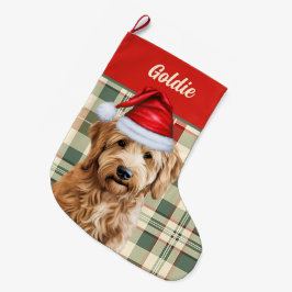 Helgdag Goldendoodle Play med Hund Namn Stor Julstrumpa