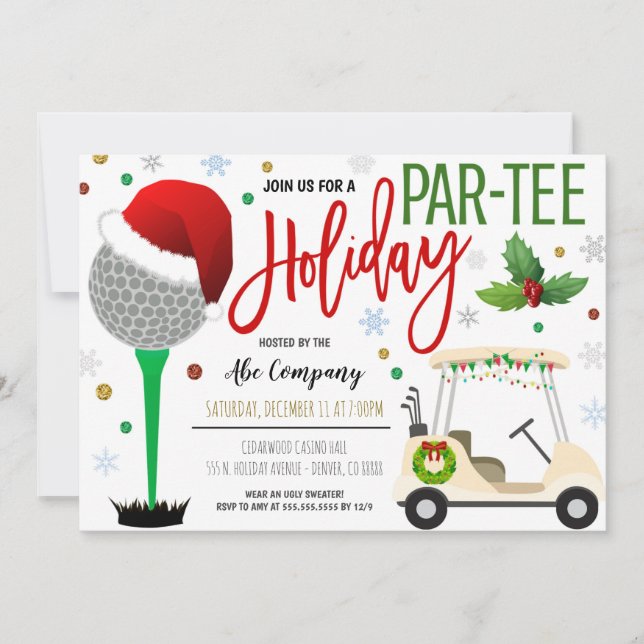 Helgdag Golf Party-inbjudan Inbjudningar (Framsida)