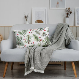 Helgdag Gräs & Red Berries Woodland Festive Pillow Prydnadskudde