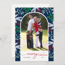 Helgdag Greenery Arch Photo God jul Card