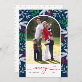 Helgdag Greenery Arch Photo God jul Card Julkort