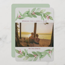 Helgdag Greenery Berries Glatt Family Photo