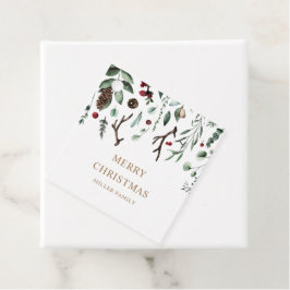 Helgdag Greenery God jul Rudolph Nose Gåvor Etiketter