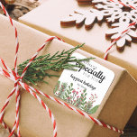 Helgdag Greenery handgjorda speciellt för dig Fyrkantigt Klistermärke<br><div class="desc">Helgdag-dekal har en festlig grey och typografi i modern form och i skript. Underbar för handgjorda gåvor den här julhelgen. Berätta om du behöver hjälp eller har speciella förfrågningar.</div>