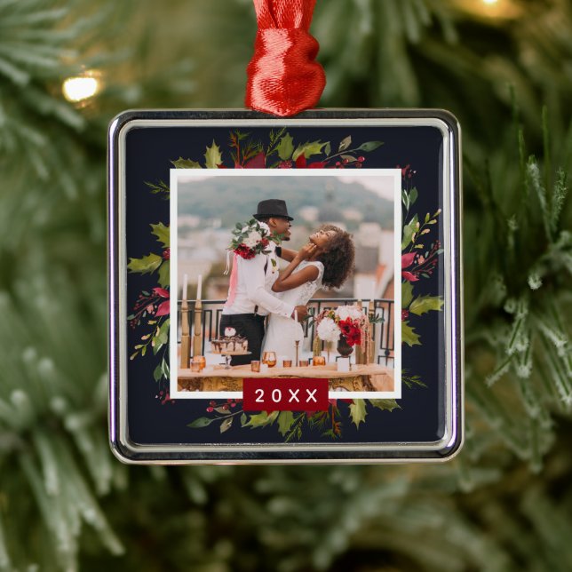 Helgdag Greenery Keepsaké Photo jul Julgransprydnad Metall (Träd)