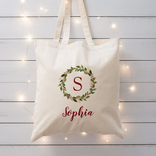 Helgdag Grey Wandeys Monogram återanvändbar Gift Tygkasse