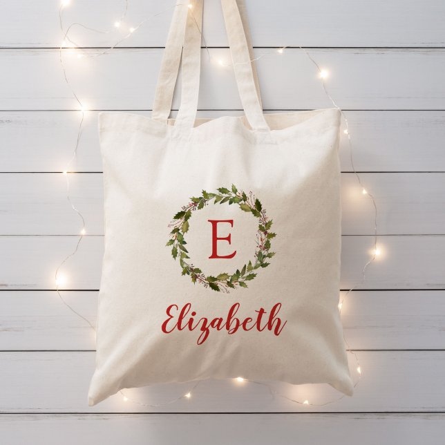 Helgdag Grey Wandeys Monogram återanvändbar Gift Tygkasse (Skapare uppladdad)