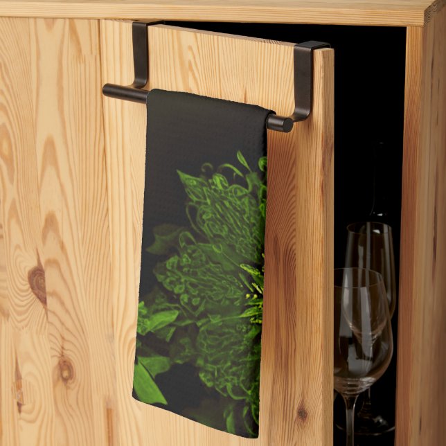 Helgdag Grönt Blommigt Köksdukar för  till jul Kökshandduk (Thirds Fold)