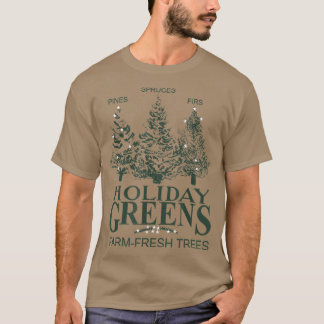 Helgdag Grönt Farm Färsk Julgranar Gräs Spr T Shirt