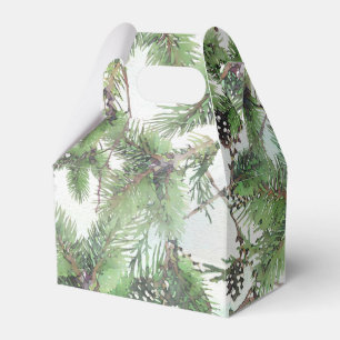 Helgdag Grönt & Gräs Cones Land Winter Wedding Presentaskar