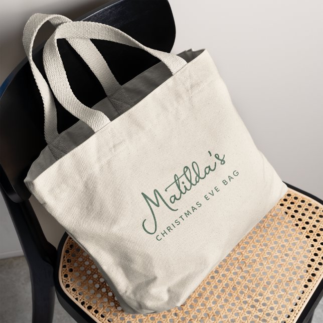 Helgdag Grönt i julafton Kväll Jumbo Tygkasse (Stylish holiday tote bag created for cheerful, practical, and personal Christmas celebrations)