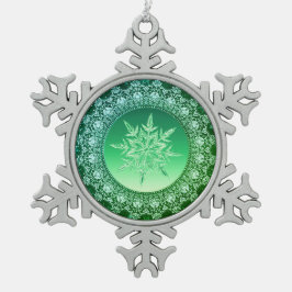 Helgdag Grönt Ice Snowflake Ornament