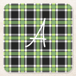 Helgdag Grönt och svart, modern julpapp Underlägg Papper Kvadrat