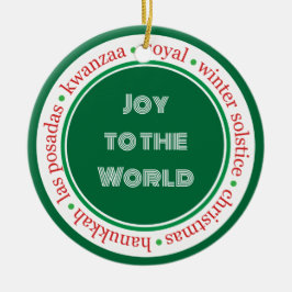 Helgdag Grönt/rödornament Julgransprydnad Keramik