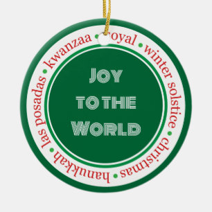 Helgdag Grönt/rödornament Julgransprydnad Keramik