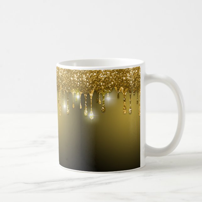 HELGDAG GULD MED CHRISTMAS GULD DRIP MÖNSTER KAFFEMUGG (Höger)