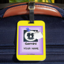 Helgdag H03 #PinnedMyZodiac! Luggage Tag Gemini