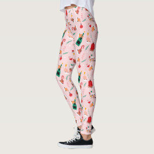 Helgdag Händer Festive Firande Mönster Leggings