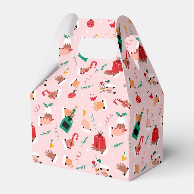 Helgdag Händer Festive Firande Mönster Presentaskar (Framsidan Sidan)