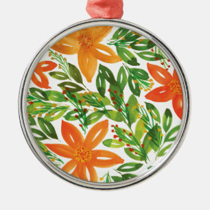 Helgdag & handmålade blommor Helgdag Ornament