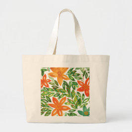 Helgdag & handmålade blommor Jumbo Tote Bag Tygkasse