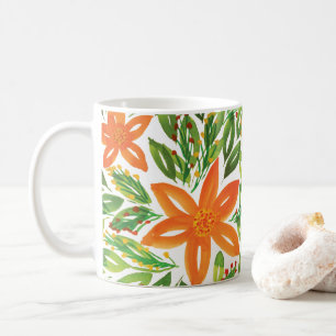 Helgdag & handmålade blommor Mugg