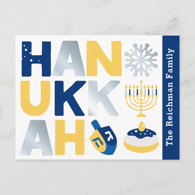 Helgdag Hanukkah-vykort Vykort (Framsida)