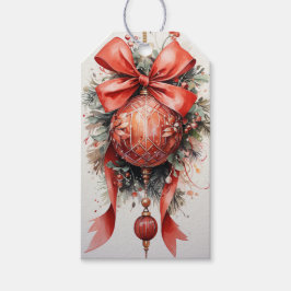 Helgdag Harmony: Fusion Red & Grönt Presentetikett