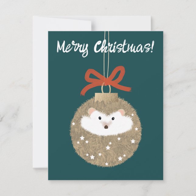Helgdag Hedgehog Julkort (Framsida)