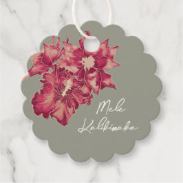 Helgdag Hibiscus, julen på Hawaiian Stil Gåvor Etiketter