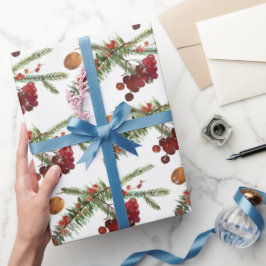 Helgdag Highbush Cranbär & Grönt Spruce Wrappi Presentpapper