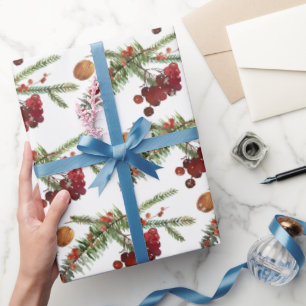 Helgdag Highbush Cranbär & Grönt Spruce Wrappi Presentpapper