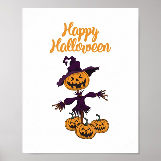 Helgdag Hippo Halloween Witch Hippo Poster (Framsidan)