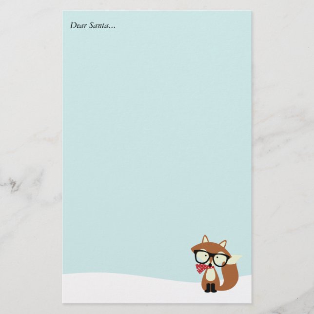 Helgdag Hipster Brown Fox Brevpapper (Framsida)