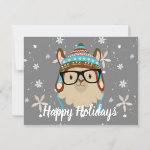 Helgdag Hipster Llama-julkort