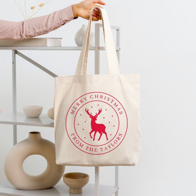 Helgdag Hjort återanvändbar till julklapp Tygkasse (Skapare uppladdad)