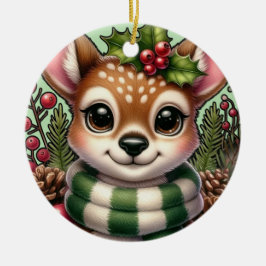 Helgdag Hjort Julgransprydnad Keramik