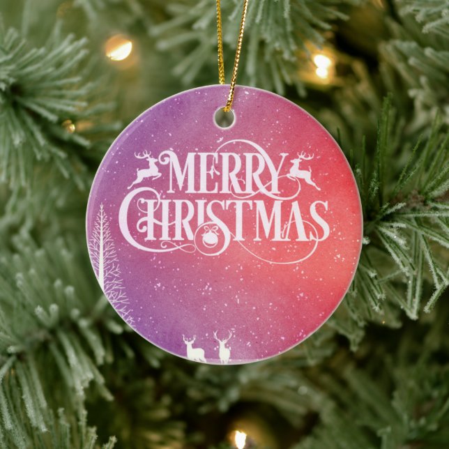 Helgdag Hjort liggande Julgransprydnad Keramik (Träd)