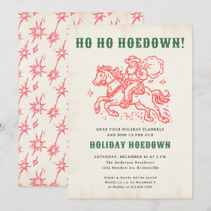 Helgdag Hoedown Retro Roligt jultomten Helgdag Inbjudningar