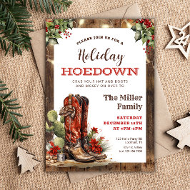 Helgdag Hoedown Western jul Party Cowboy Inbjudningar
