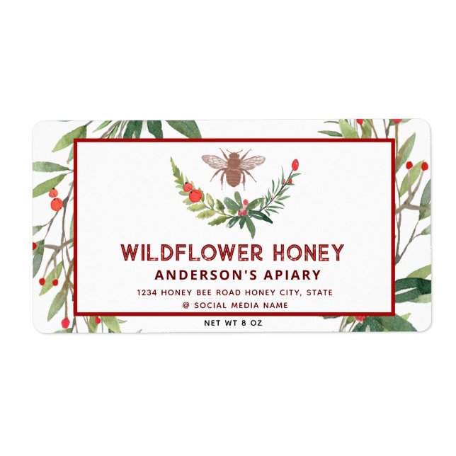 Helgdag holly gren honhonhonhonung burk fraktsedel (Framsidan)