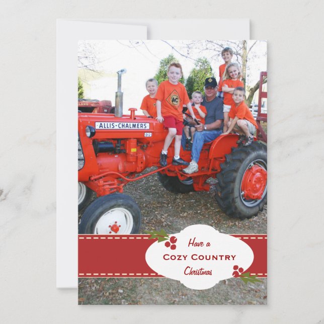 Helgdag Holly Jolly Ribbon Card Julkort (Framsida)