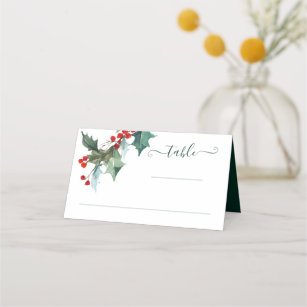 Helgdag Holly jul-Bröllop-platskort Placeringskort