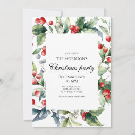 Helgdag Holly jul Party Inbjudningar