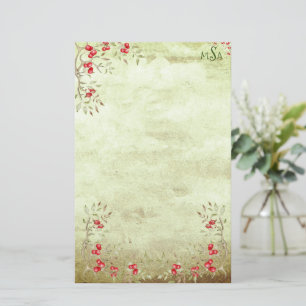 Helgdag Holly Personlig Script-Vintagen Rustic Brevpapper