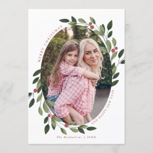 Helgdag Holly Photo Card Inbjudningar