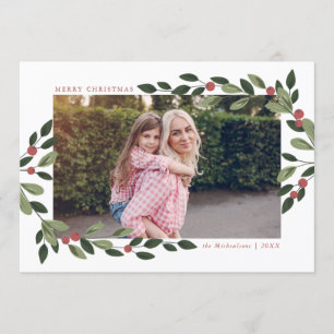Helgdag Holly Photo Card Inbjudningar